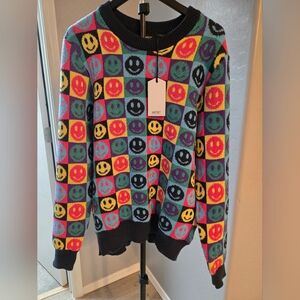 WESC Leon Pop Smiley Knit Sweater Unisex Men’s S / Women’s M NWT